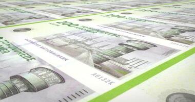 Banknotes of two hundred danish krones of Denmark, cash money, loop video