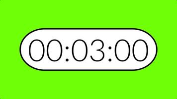 5 second stopwatch timer with digital clock display on a vibrant green background suitable for time management, deadline concept video