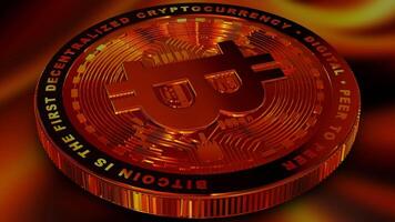 Hot Background, Elite Fiery Bitcoin in Full Rotation, Exclusive, Looped, Finance, Cryptocurrency, Money, Unique Design, Coin video
