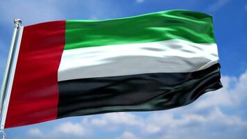 The uae flag is flying high in the sky video