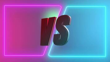 Neon sign with the word versus on it video