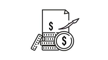 Financial Report Animation - Outline Loop with Alpha Channel video