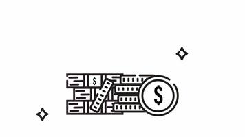 Financial Growth Animation - Outline Loop with Alpha Channel video