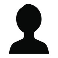 Simple rounded head and shoulders silhouette of a person vector