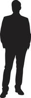 A simple silhouette of a man in a suit standing silhouette vector