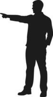 Man pointing direction silhouette a simple illustration vector