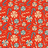 Christmas New Year seamless pattern with sweets vector