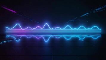 Audio Spectrum Visualization, A captivating audio spectrum display pulses with vibrant green and yellow waves, evoking the dynamic world of sound within a futuristic setting video