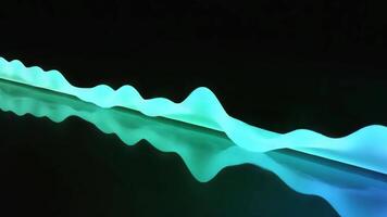Abstract Blue Wave, An electrifying abstract blue wave pulsates against a sleek black background, creating a dynamic visual effect that merges technology and design video