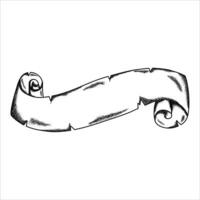 ribbon illustration hand draw style in vintage engraved sketch outline style.a black and white drawing of a scroll with a scroll vector