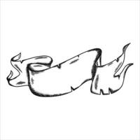 a drawing of a scroll with a ribbon on it vector
