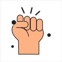 a fist with dots on it and a black and white background vector