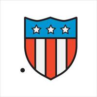 the shield logo for the american flag vector
