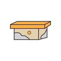 a box with a lid on it on a white background vector