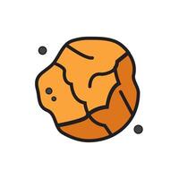 an orange rock with a dot on it vector