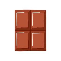 Chocolate bar in flat style isolated on white background. Ideal for food design, dessert theme and confectionery packaging. vector