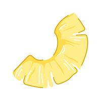 Fresh yellow pineapple slice icon in flat style. Healthy sweet vegetarian snack for menu, cafe design isolated on a white background. vector