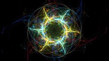 Vibrant Glowing Fractal Light Loop video