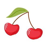 Cherry logo in flat style isolated on a white background. vector