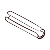 Cinnamon stick roll logo in line art style isolated on a white background. vector