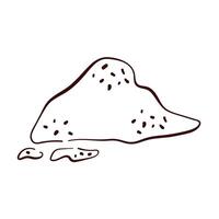 Ground cinnamon in line art style isolated on a white background. vector