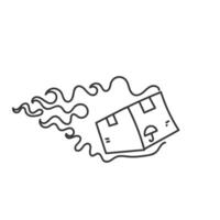 a drawing of a package box with a fire coming out of it vector