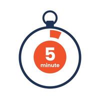 A stopwatch with the words 5 minute on it vector
