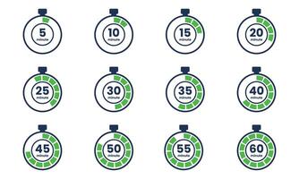 A set of different time and speed icons vector