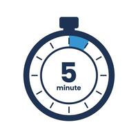 5 minute stopwatch icon on white background vector