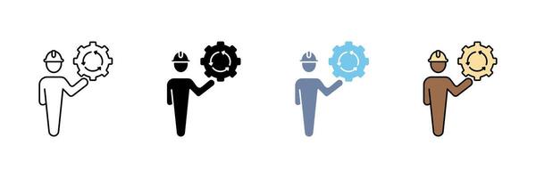 engineer line icon. Simple element illustration. vector