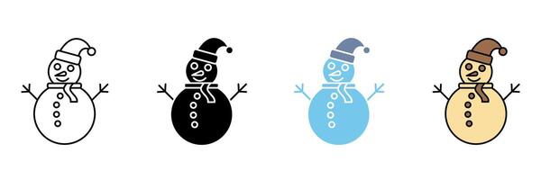 snowman concept line icon. Simple element illustration vector