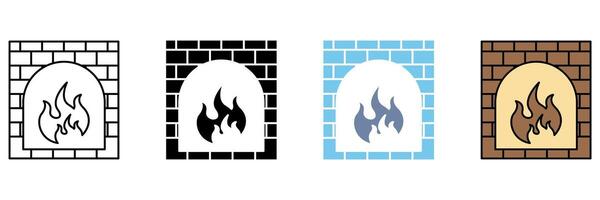 fireplace concept line icon. Simple element illustration. vector