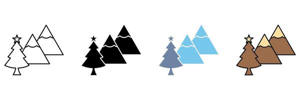 MOUNTAINS concept line icon. Simple element illustration. vector