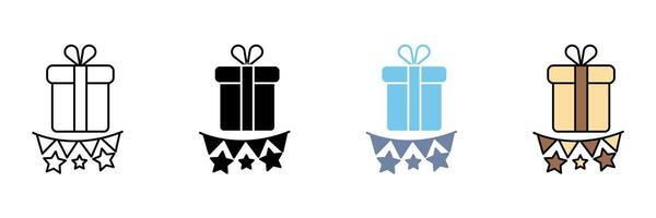 GIFT BOX concept line icon. Simple element illustration. vector
