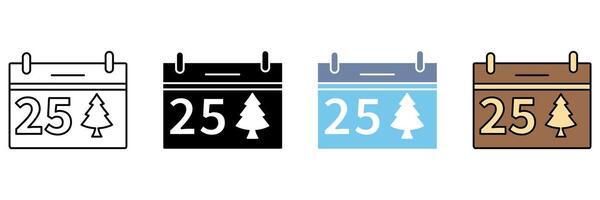 25 DECEMBER concept line icon. Simple element illustration. vector