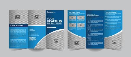 Healthcare brochure design featuring medical services vector