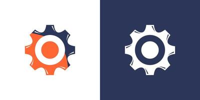 Cog icon flat machine gear setting wheel engine indusrtry logo vector