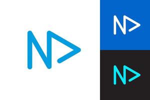 Letter ND logo initial abstract linked line minimal business . vector