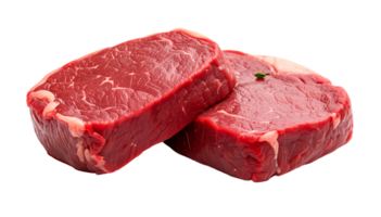 Prime Cuts Two Raw Beef Steaks CloseUp View png