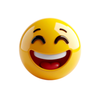 Laughing emoji happy face icon expression emotion yellow character symbol design graphic element isolated object png