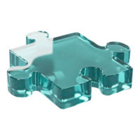 Glossy teal puzzle piece symbolizing connection, strategy, and solutions png