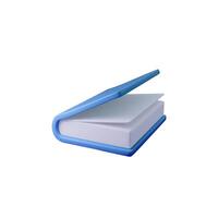 3d Open book illustration with a sleek blue design, perfect for educational themes, learning concepts, and digital literature projects. Ideal for e-learning resources and editorial use. vector