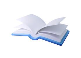 3d Open book illustration, perfect for education, literature, and storytelling themes. Clean, modern design ideal for digital learning content, e-books, and reading campaigns. vector