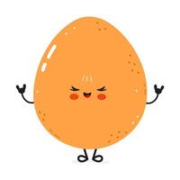 Cartoon Egg mascot showing rock hand sign while playfully winking vector