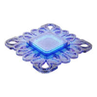 Futuristic quantum computing chip with intricate glowing circuitry design png