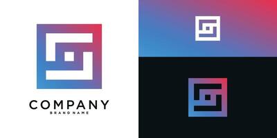 Square shape logo design with creative concapt vector