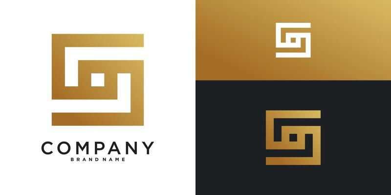 Square shape logo design creative concept for company. Premium