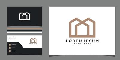 Simple house logo design with shape modern and business card vector