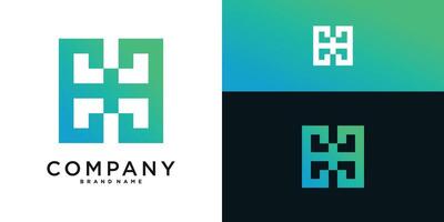 Square shape logo design with creative concept. Premium vector