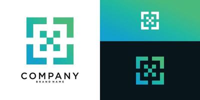 Square shape logo design with creative concept vector